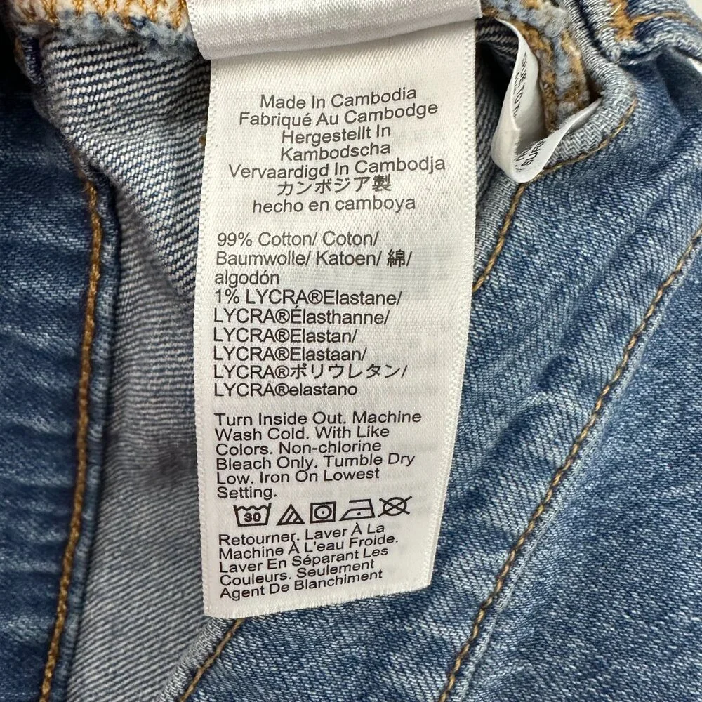 J.Crew Mid Rise Flare Crop Button Fly Women's size 28 Medium Blue Denim‎ Jeans